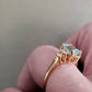Estate Emerald Cut Genuine Aquamarine and Diamond Ring 14K -Local in-store pickup only.