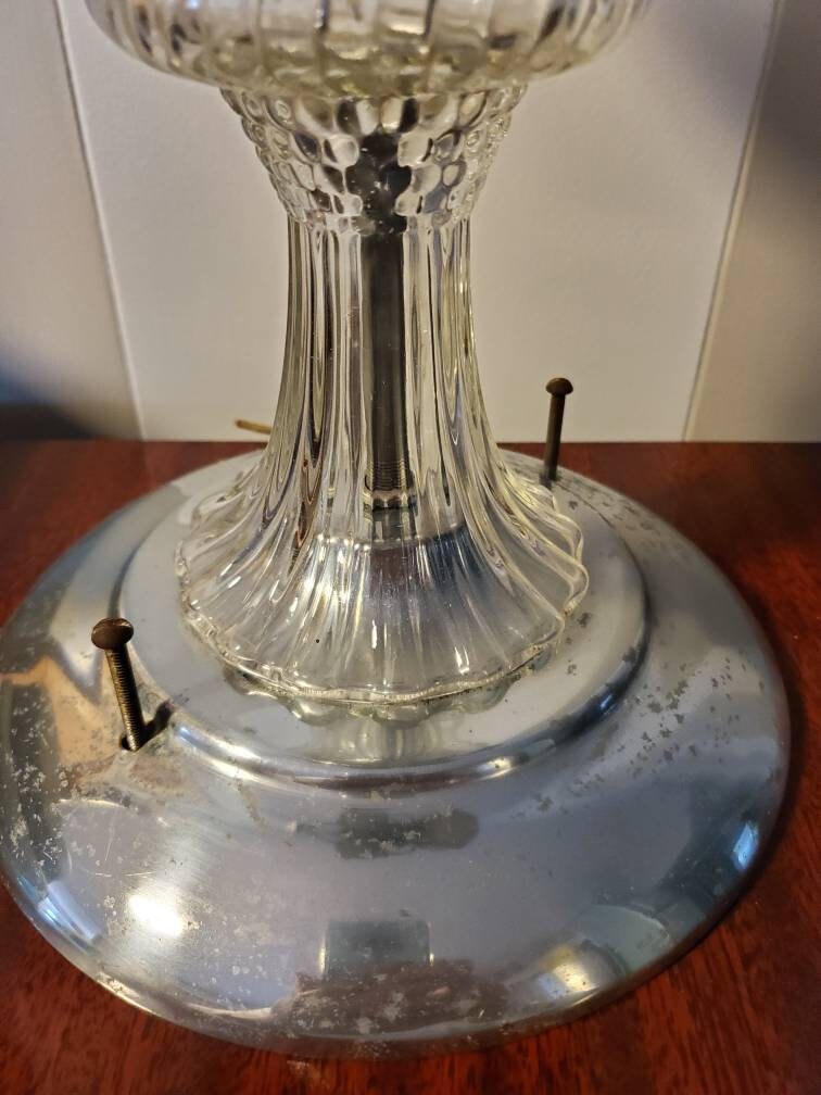 Vintage Crystal Semi-Mount Light Fixture