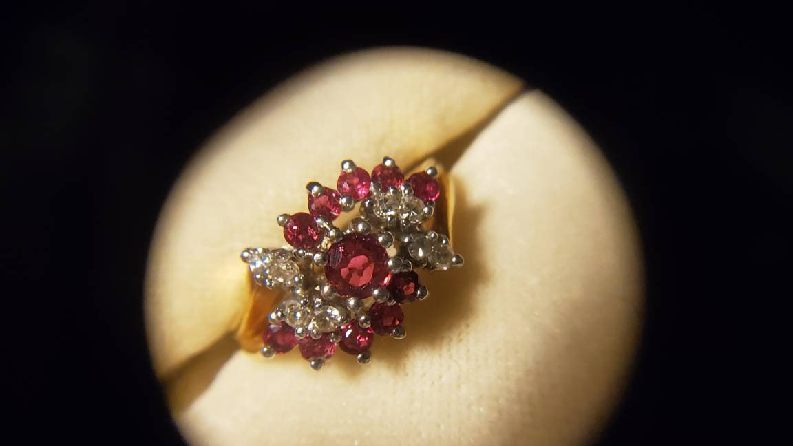 Estate Ruby and Diamond Cockrail Ring