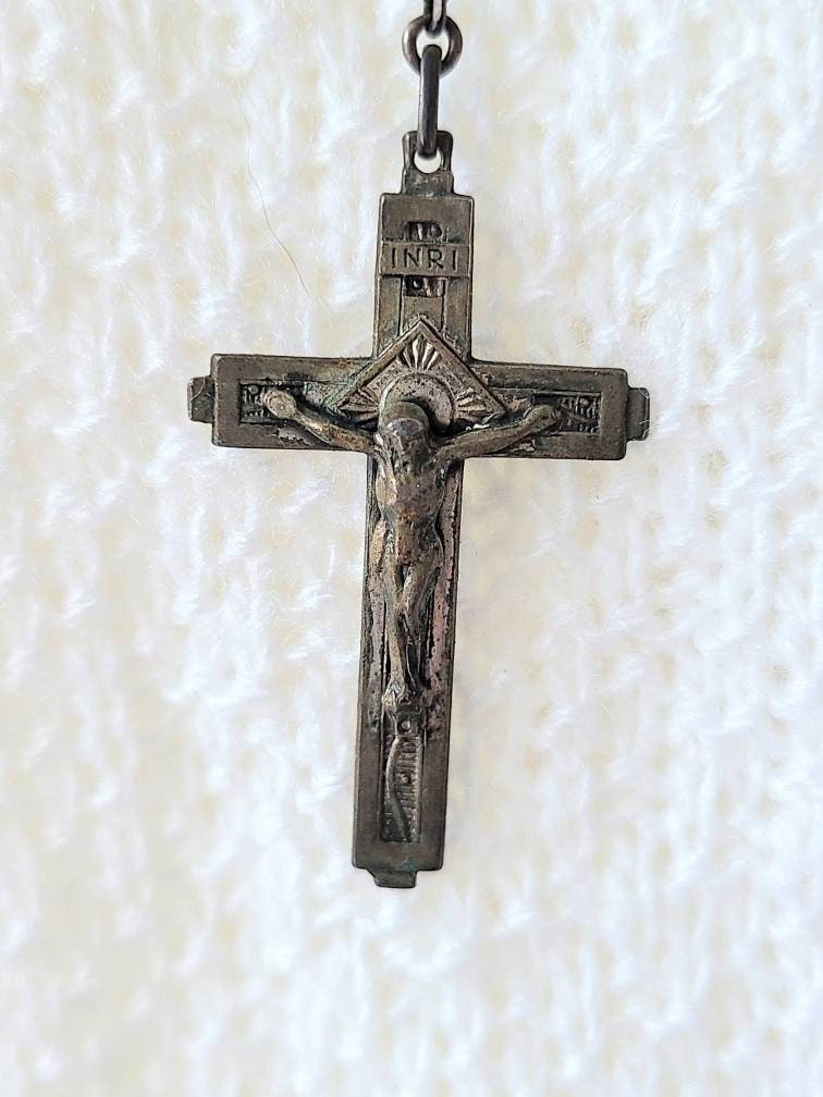 Antique Sterling Green Rosary