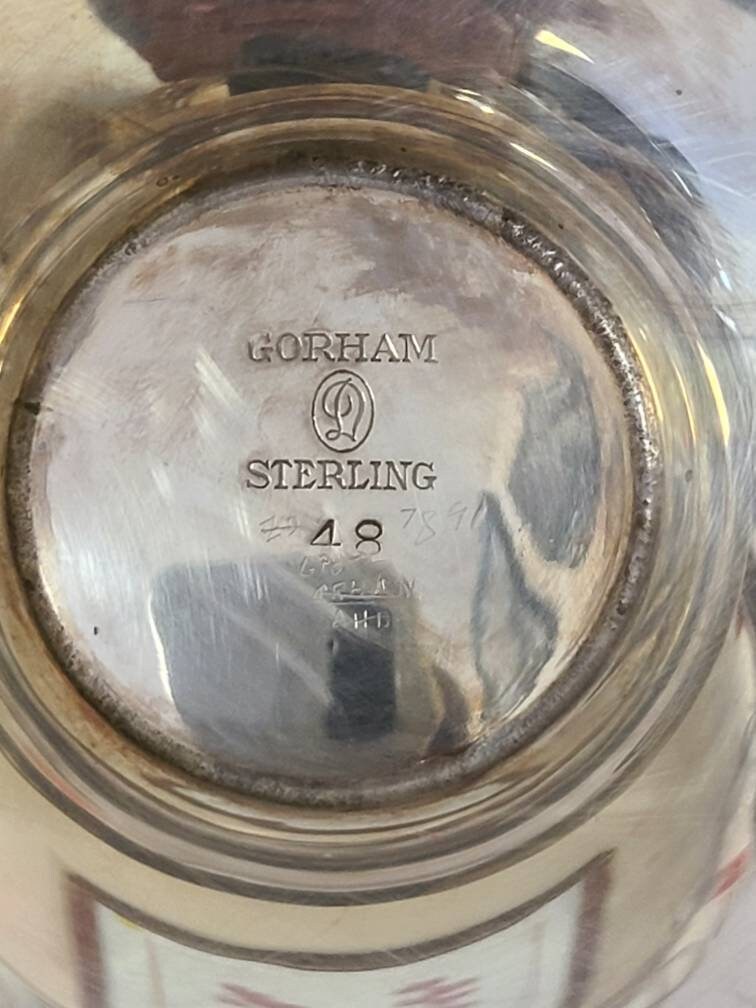Vintage Gorham Sterling Silver Creamer Sugar Bowl