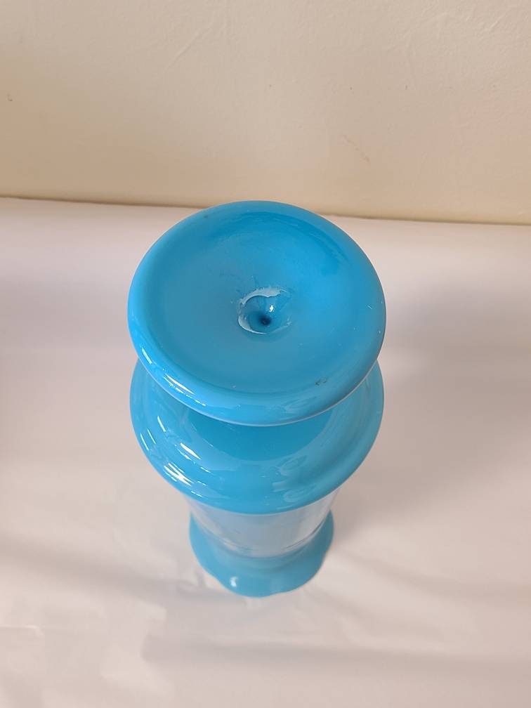 Antique Opaline Blue Vase