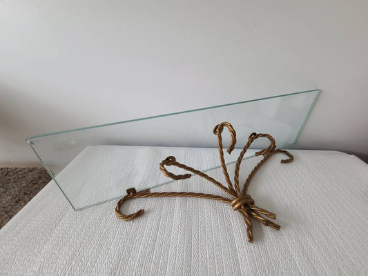 Vintage Bathroom Glass Vanity Shelf