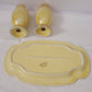 Luster Ware Yellow Salt Pepper and Dish