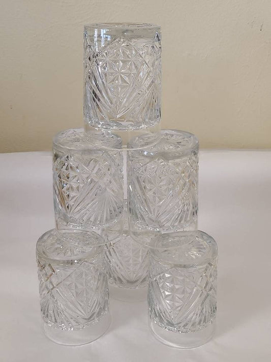 Rare Cut Glass Tumblers with Lip Fingers