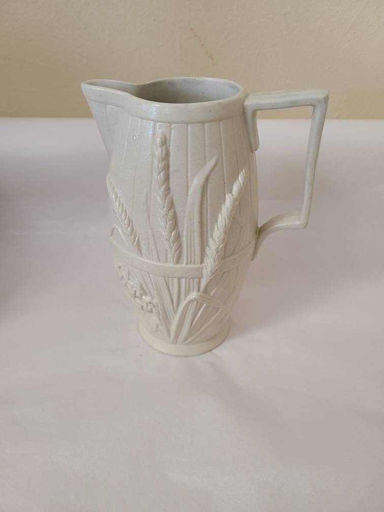 Staffordshire Salt Glaze Wheat Pitcher Creamer