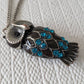 Vintage Rhinestone Owl Pendant Necklace