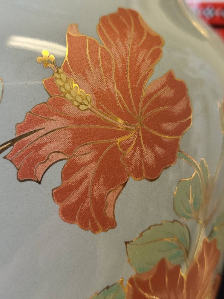 Vintage Floral Oriental Handpainted Vase - Japan