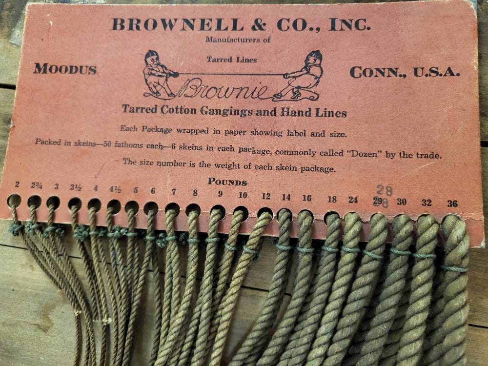Brownell and Company Tarred Cotton Hangings/ Hand Lines Samples