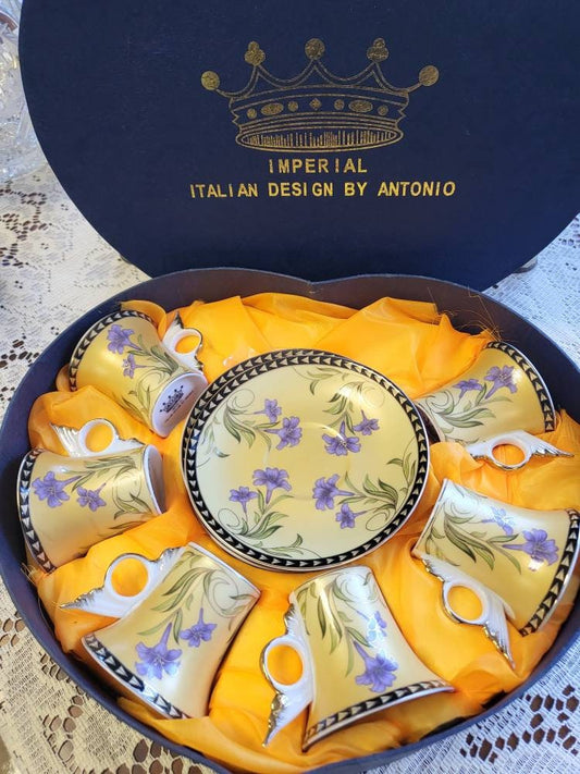 Italian Imperial Purple Iris Espresso Set