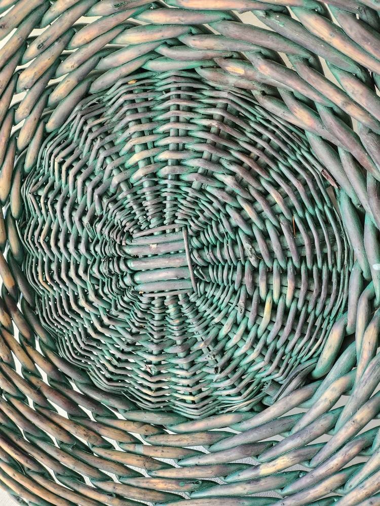 Woven Flower Basket Turquoise